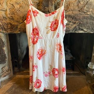 Old Navy Cami dress, XL, white with coral flowers
